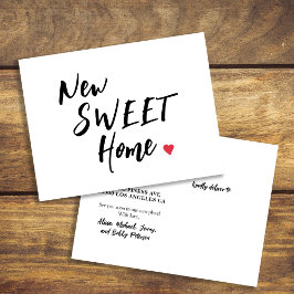 Einfache minimalistische neue süße Zuhause lustig  Ankündigungspostkarte