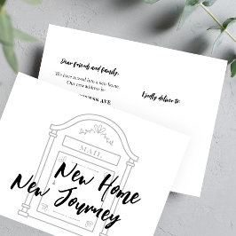 Einfache minimalistische Neuentwicklung von Zuhaus Ankündigungspostkarte