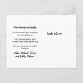 Einfache minimalistische Neuentwicklung von Zuhaus Ankündigungspostkarte (Rückseite)