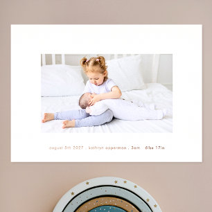 einfache minimalistische Neugeborenen-Foto-Baby-Ge Folieneinladung