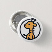 Einfache Minimalistische Niedliche Giraffe in eine Button (Vorne & Hinten)