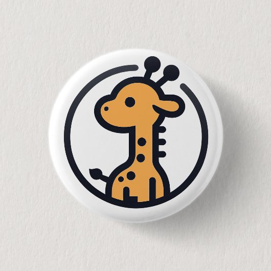 Einfache Minimalistische Niedliche Giraffe in eine Button (Vorderseite)