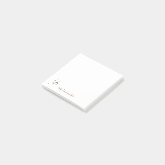 Einfache Minimalistische Niedliche vierblättrige K Post-it Klebezettel (angewinkelt)