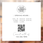 Einfache Minimalistische Öffnungszeiten des Logos Fensteraufkleber (Blatt 2)