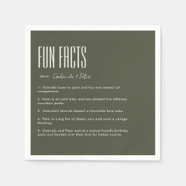 Einfache Minimalistische Olive Green Fun Fakten Ho Serviette