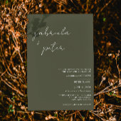 Einfache Minimalistische Olive Green Moderne Hochz Einladung