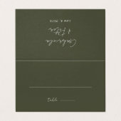 Einfache Minimalistische Olive Green Wedding Platz (Außenseite Aufgefaltet)