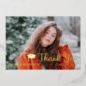 Einfache Minimalistische One Foto Abschluss Vielen Folieneinladung (Vorderseite)