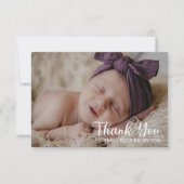 Einfache Minimalistische One Foto Kinderdusche Vie Dankeskarte (Vorderseite)