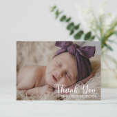 Einfache Minimalistische One Foto Kinderdusche Vie Dankeskarte (Stehend Vorderseite)