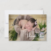 Einfache Minimalistische One Foto Kinderdusche Vie Dankeskarte (Vorderseite)