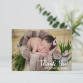 Einfache Minimalistische One Foto Kinderdusche Vie Dankeskarte (Stehend Vorderseite)