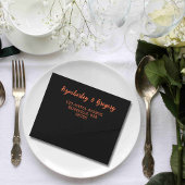 Einfache Minimalistische Orange Black Foto QR Code All In One Einladung