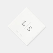 Einfache Minimalistische Paarinitials Hochzeit Serviette (Ecke)