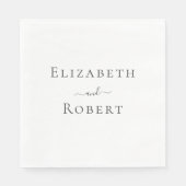 Einfache Minimalistische Paarnamen Hochzeit Serviette (Vorderseite)