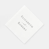 Einfache Minimalistische Paarnamen Hochzeit Serviette (Ecke)