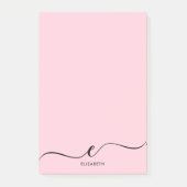 Einfache Minimalistische Pastell-Rosa-Individuelle Post-it Klebezettel (Vorderseite)