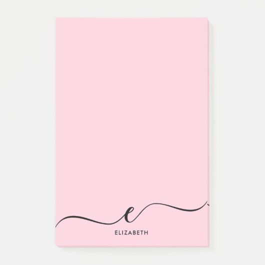 Einfache Minimalistische Pastell-Rosa-Individuelle Post-it Klebezettel (Vorderseite)
