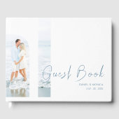 Einfache Minimalistische Pastellblauen Hochzeit Gästebuch (Vorderseite)