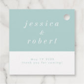 Einfache Minimalistische Pastellverheiratung Geschenkanhänger (Rückseite)