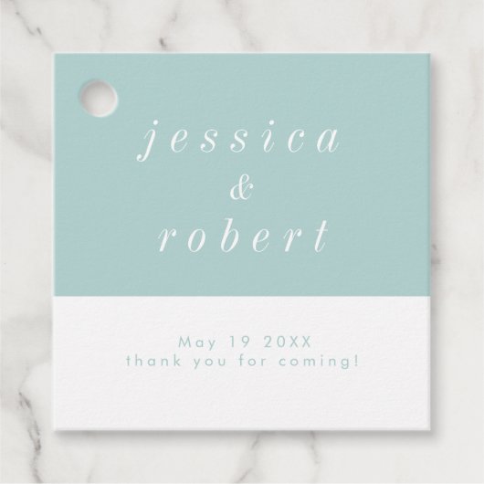 Einfache Minimalistische Pastellverheiratung Geschenkanhänger (Vorderseite)