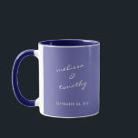 Einfache Minimalistische Periwinkle Blue Wedding Tasse<br><div class="desc">Einfache Minimalistische Periwinkle Blue Wedding Tasse für Hochzeitsfeier. Die Farbe des Jahres 2022 ist Periwinkle Blue,  die wärmste und glücklichste Farbe aller blauen Farbtöne.</div>