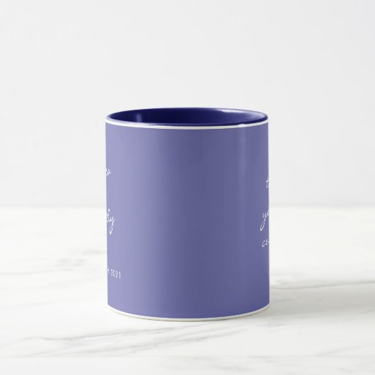 Einfache Minimalistische Periwinkle Blue Wedding Tasse (Zentrum)