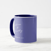 Einfache Minimalistische Periwinkle Blue Wedding Tasse (Vorderseite Links)