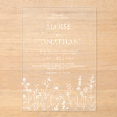 Einfache Minimalistische Periwinkle-Wildblume Hoch Acryleinladungen (Vorderseite)