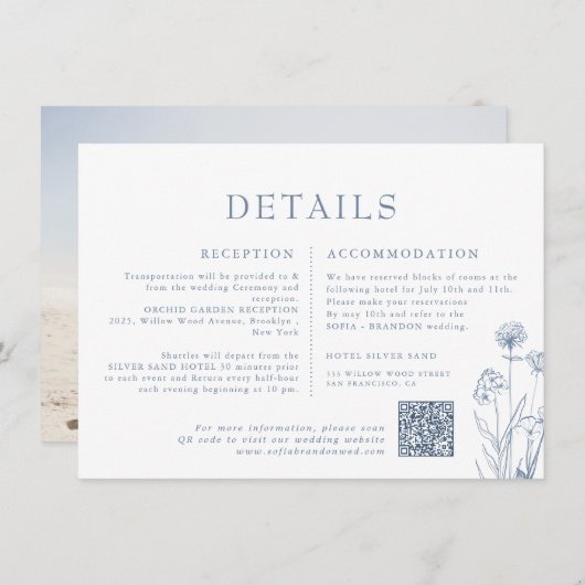 Einfache Minimalistische Periwinkle-Wildblume Hoch Begleitkarte (Vorne/Hinten)