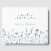 Einfache Minimalistische Periwinkle-Wildblume Hoch Gästebuch (Vorderseite)