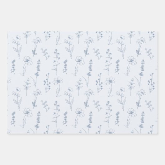 Einfache Minimalistische Periwinkle-Wildblume Hoch Geschenkpapier Set (Vorderseite 2)