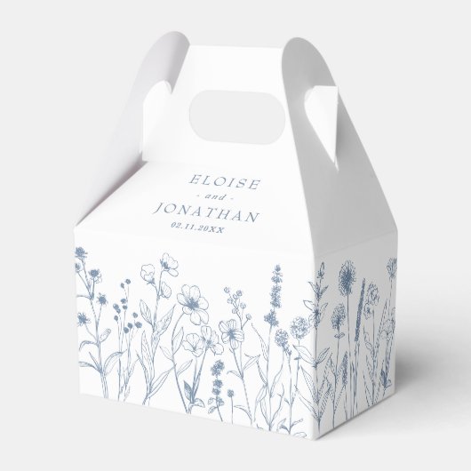 Einfache Minimalistische Periwinkle-Wildblume Hoch Geschenkschachtel (Rückseite)