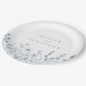 Einfache Minimalistische Periwinkle-Wildblume Hoch Pappteller (Schrägansicht)