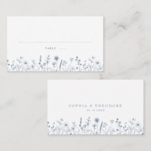 Einfache Minimalistische Periwinkle-Wildblume Hoch Platzkarte