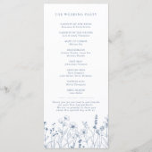 Einfache Minimalistische Periwinkle-Wildblume Hoch Programm (Rückseite)