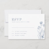 Einfache Minimalistische Periwinkle Wildblume Hoch RSVP Karte (Vorderseite)
