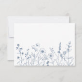 Einfache Minimalistische Periwinkle-Wildblume Hoch RSVP Karte (Rückseite)