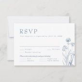 Einfache Minimalistische Periwinkle Wildblume Hoch RSVP Karte (Vorderseite)