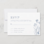 Einfache Minimalistische Periwinkle Wildblume Hoch RSVP Karte (Vorderseite)