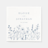 Einfache Minimalistische Periwinkle-Wildblume Hoch Serviette (Vorderseite)