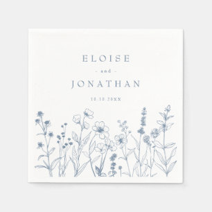 Einfache Minimalistische Periwinkle-Wildblume Hoch Serviette