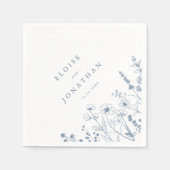 Einfache Minimalistische Periwinkle-Wildblume Hoch Serviette (Vorderseite)