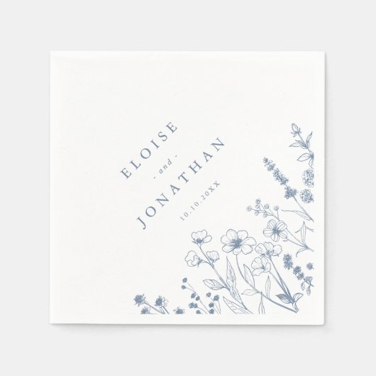 Einfache Minimalistische Periwinkle-Wildblume Hoch Serviette (Vorderseite)