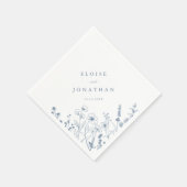 Einfache Minimalistische Periwinkle-Wildblume Hoch Serviette (Ecke)