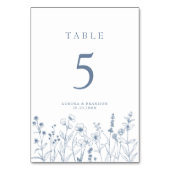 Einfache Minimalistische Periwinkle-Wildblume Hoch Tischnummer (Vorderseite)