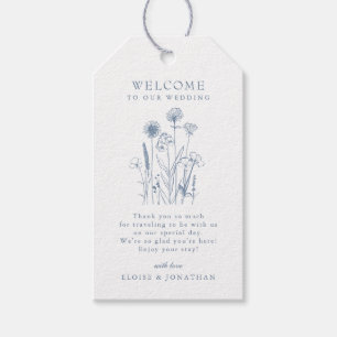 Einfache Minimalistische Periwinkle Wildblume Wedd Geschenkanhänger