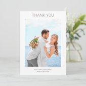 Einfache Minimalistische Personalisierte Foto-Hoch Dankeskarte (Stehend Vorderseite)