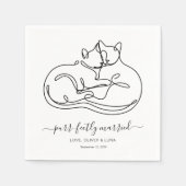 Einfache minimalistische personalisierte Hochzeit Serviette (Vorderseite)