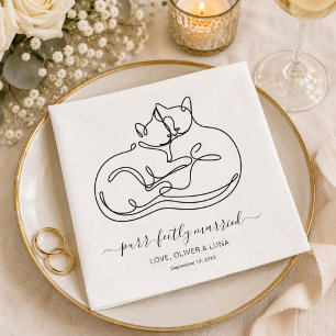 Einfache minimalistische personalisierte Hochzeit  Serviette